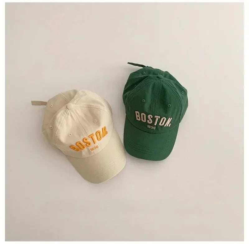 Solid Colors Letter Kids Baseball Cap Embroidery Children Girls Boys Sun Hat Spring Summer Outdoor Adjustable Visor Baby Cap