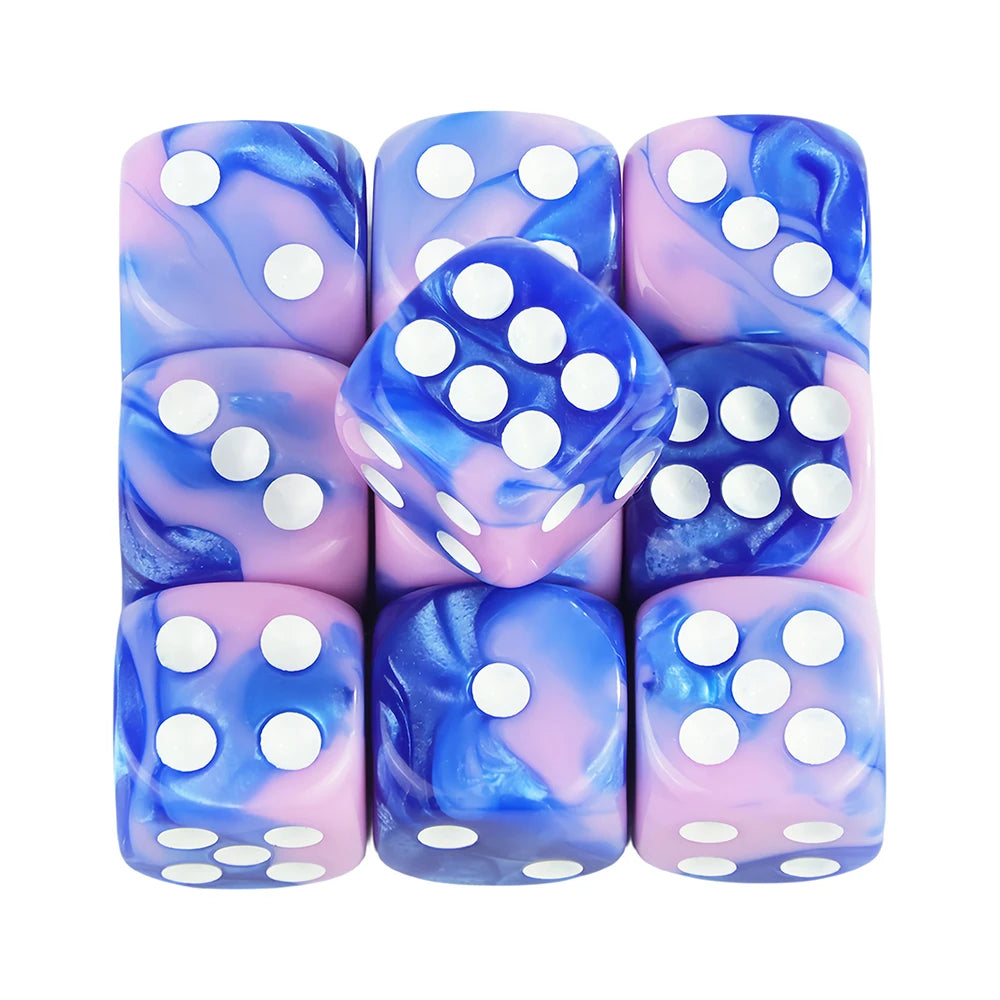 Premium Quality Pip D6 Dice Set for Table Board Gaming - 12mm Mixed Color, Pack of 10