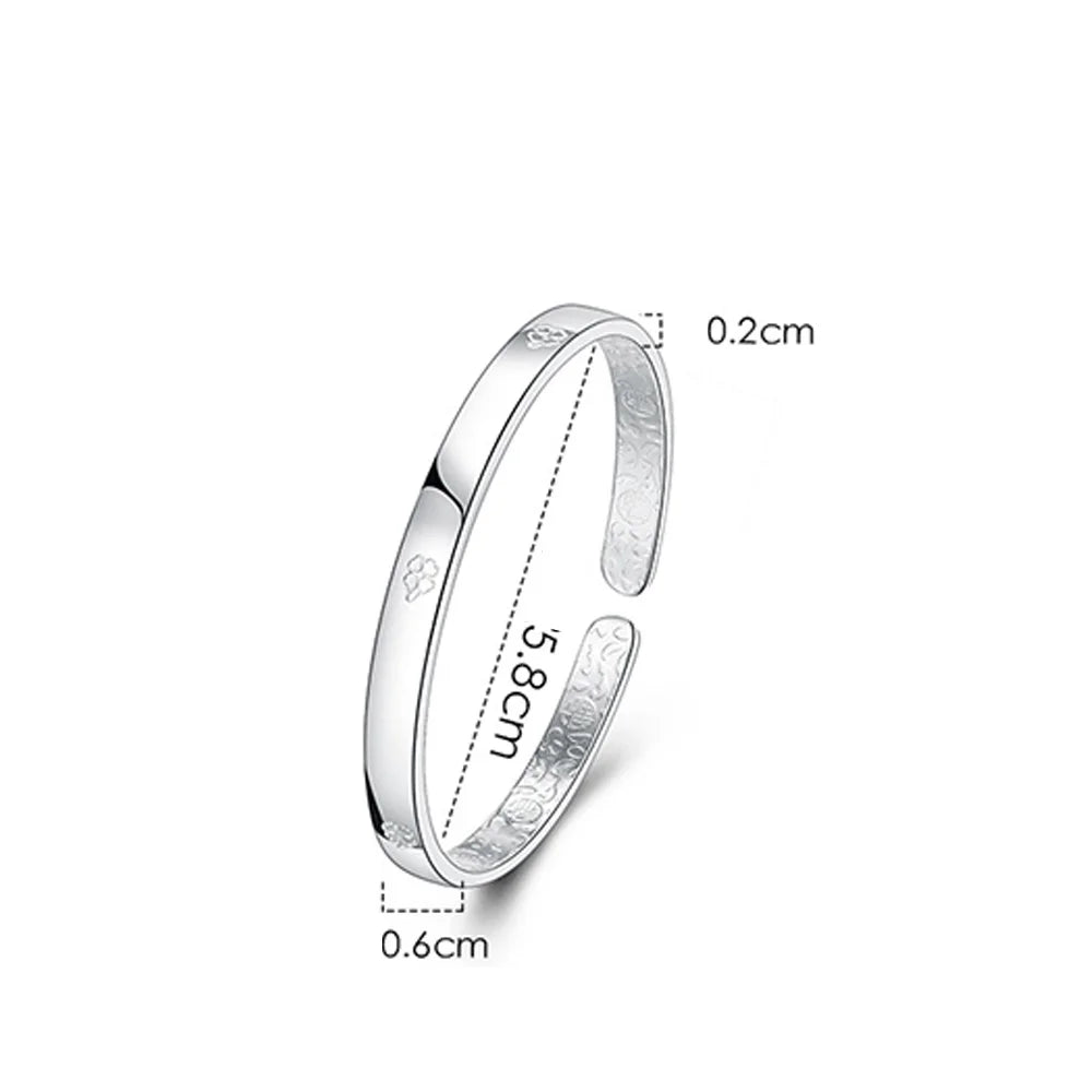 925 sterling silver Lucky Leaf Glossy Cuff Bracelet Bangles For Women luxury designer jewelry Accessories  GaaBou