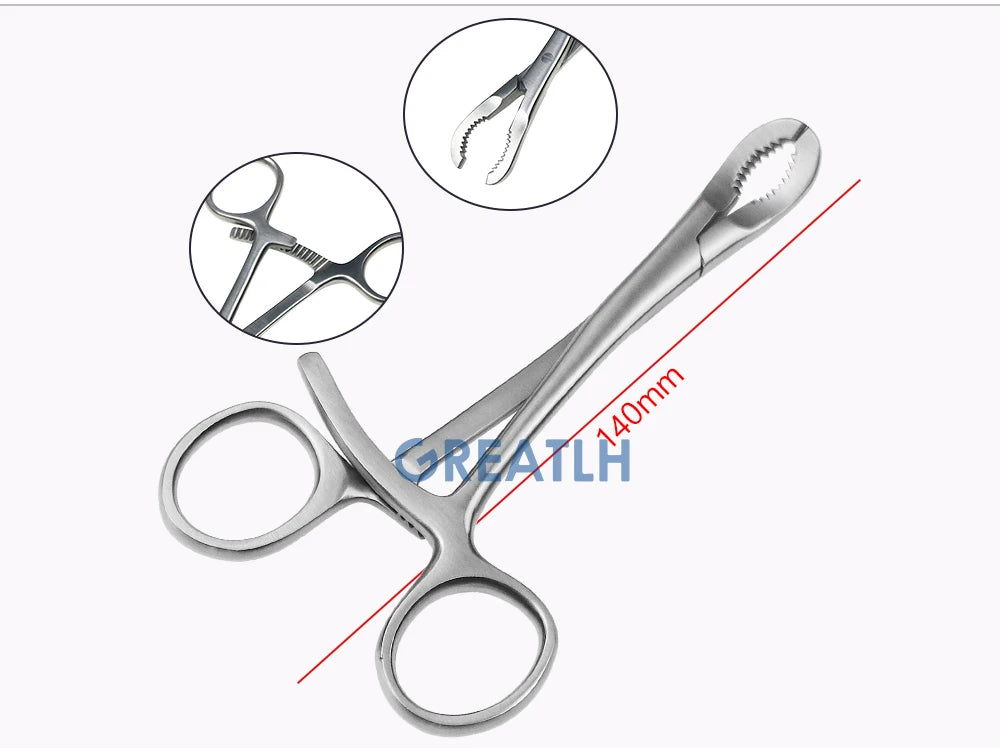 Bone Holding Forceps Stainless Steel Toothed Phalanges Reduction Forceps Veterinary Orthopedics Instruments 1pcs pet