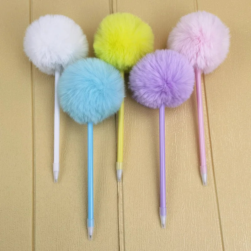 1Pcs Hairy Ball Ballpoint Pen,7Colors Holiday Gift,Office Student Writing Stationery P-2019