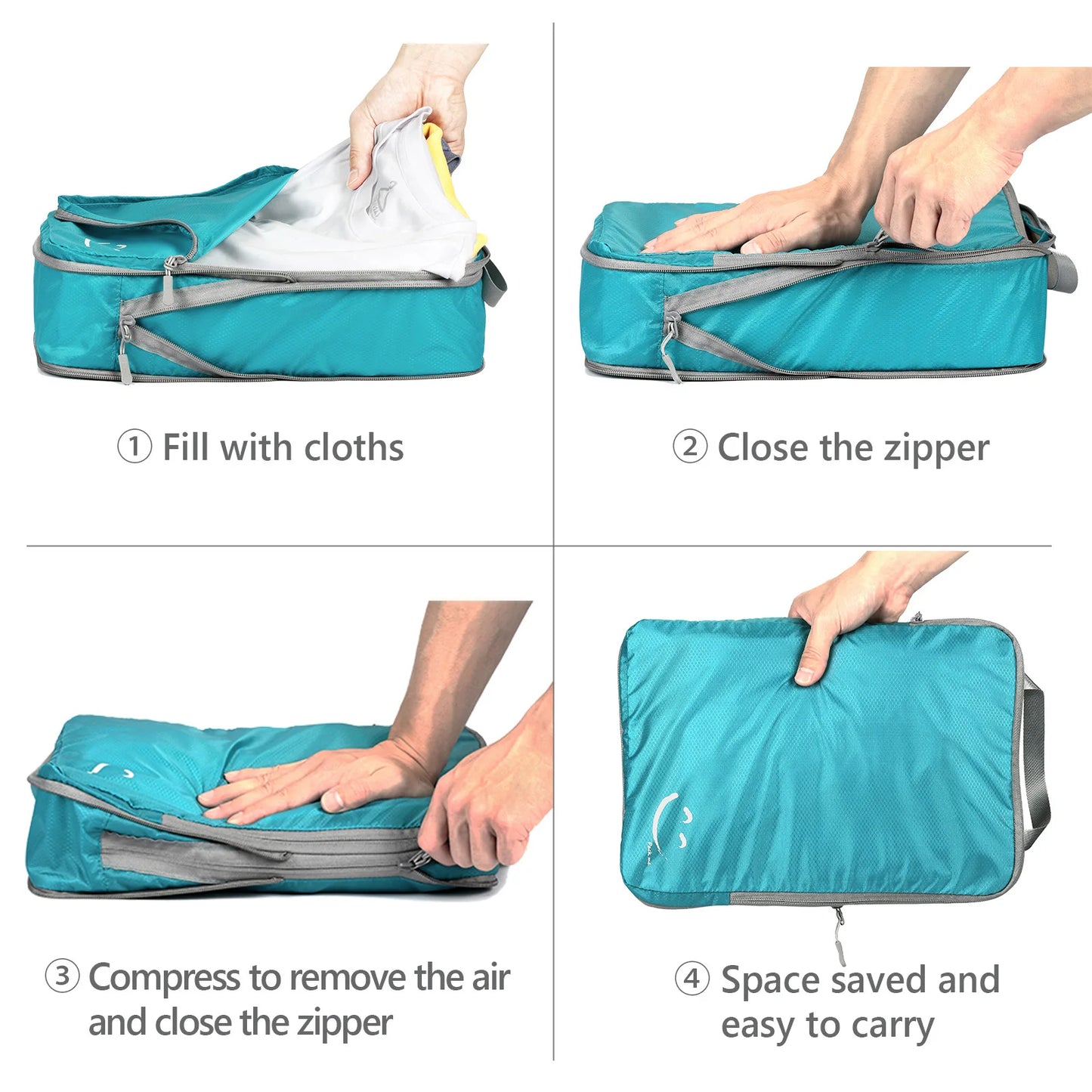 4/6PCS Travel Compression Packing Cubes Luggage Organizer Accessories Extensible Storage Bags Travel Pouch Foldable Suitcases