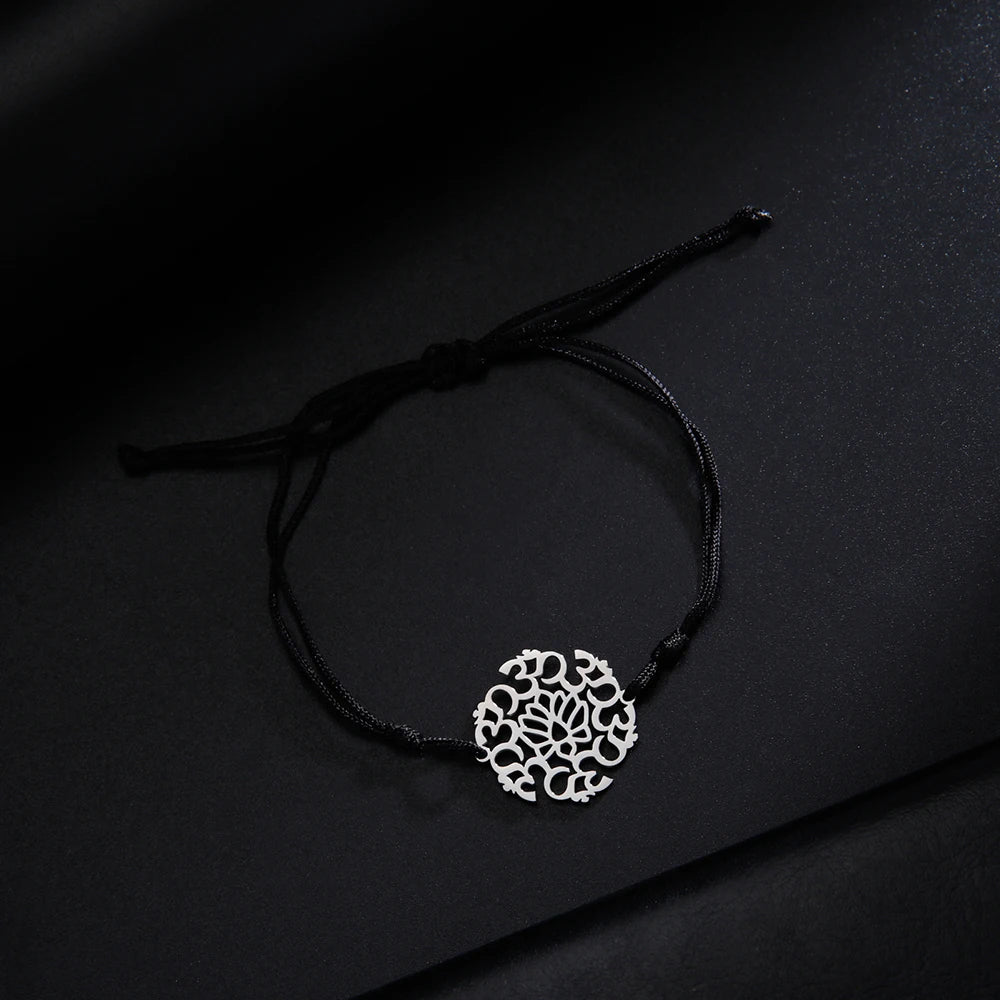 Dawapara OM Aum Symbol Adjustable Bracelet Chakra Hindu Yoga Spiritual Charm Lucky Amulet Stainless Steel Jewelry