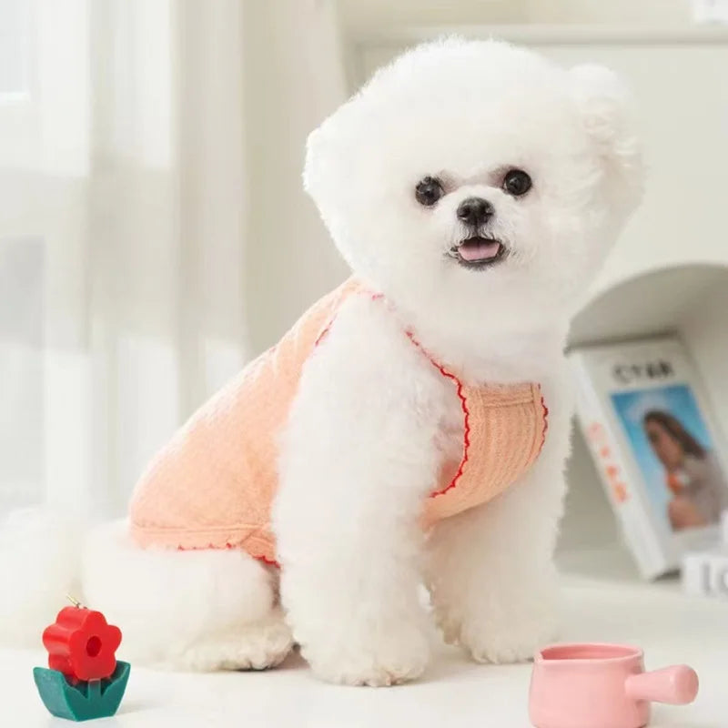 Summer Dog Shirts Cute Flower Pattern Shirt Puppy Thin Soft Vest Cat Solid shirt Chihuahua Yorkie Fashion Clothing Pet Supplies