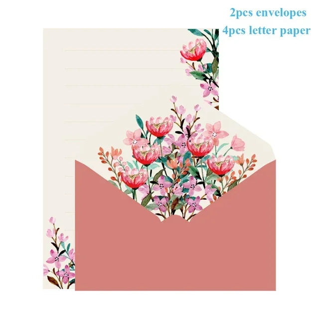 Kawaii Envelopes Letter Paper Set Flower Envelope Wedding Greeting Card Invitation Cards Cover Korean Stationery Office Supplies