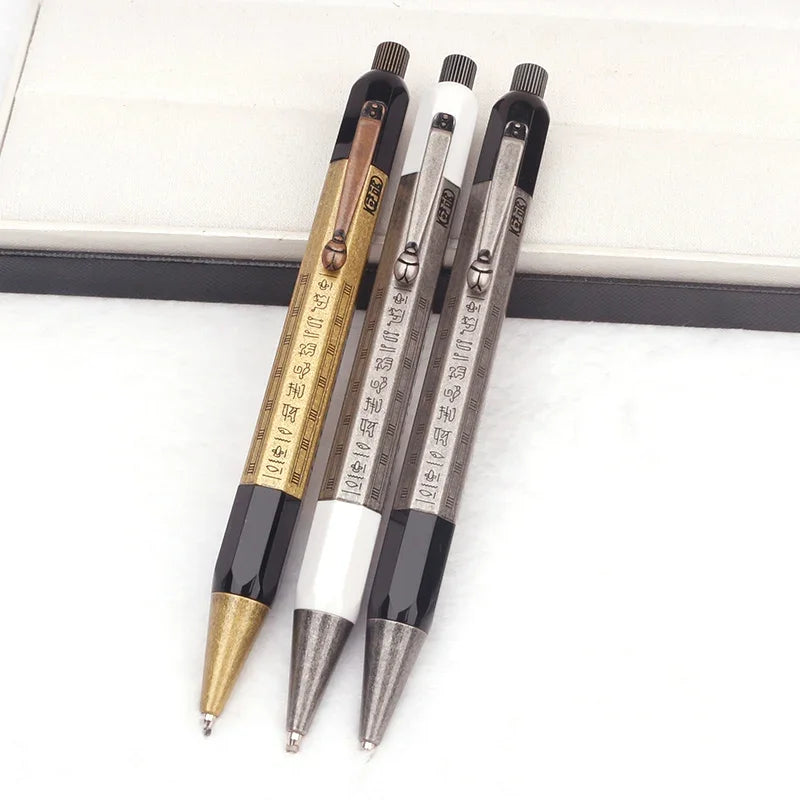 Limited Heritage Egypt MB Ballpoint Pen Business Metal Grey Rollerball Pens Unique Gel Ink Smooth Writing Inlay Egyptian Letter