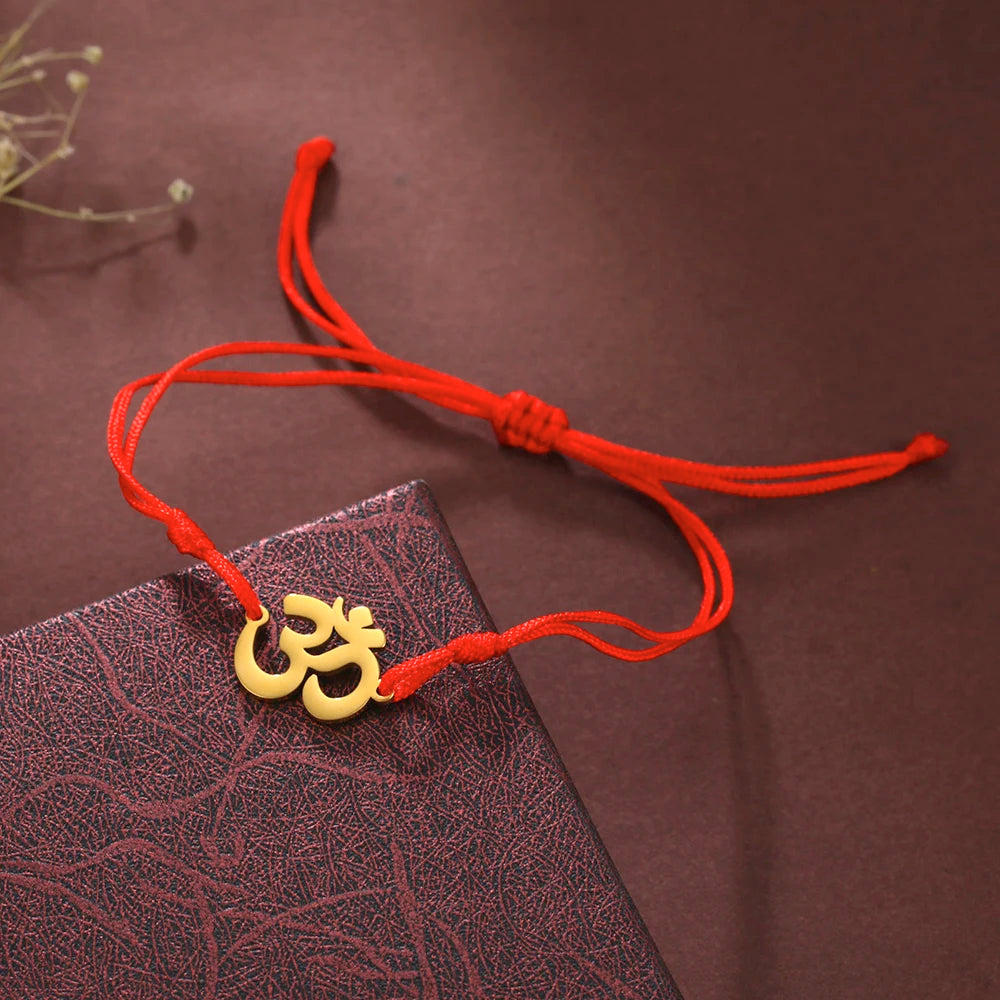 Dawapara OM Aum Symbol Adjustable Bracelet Chakra Hindu Yoga Spiritual Charm Lucky Amulet Stainless Steel Jewelry