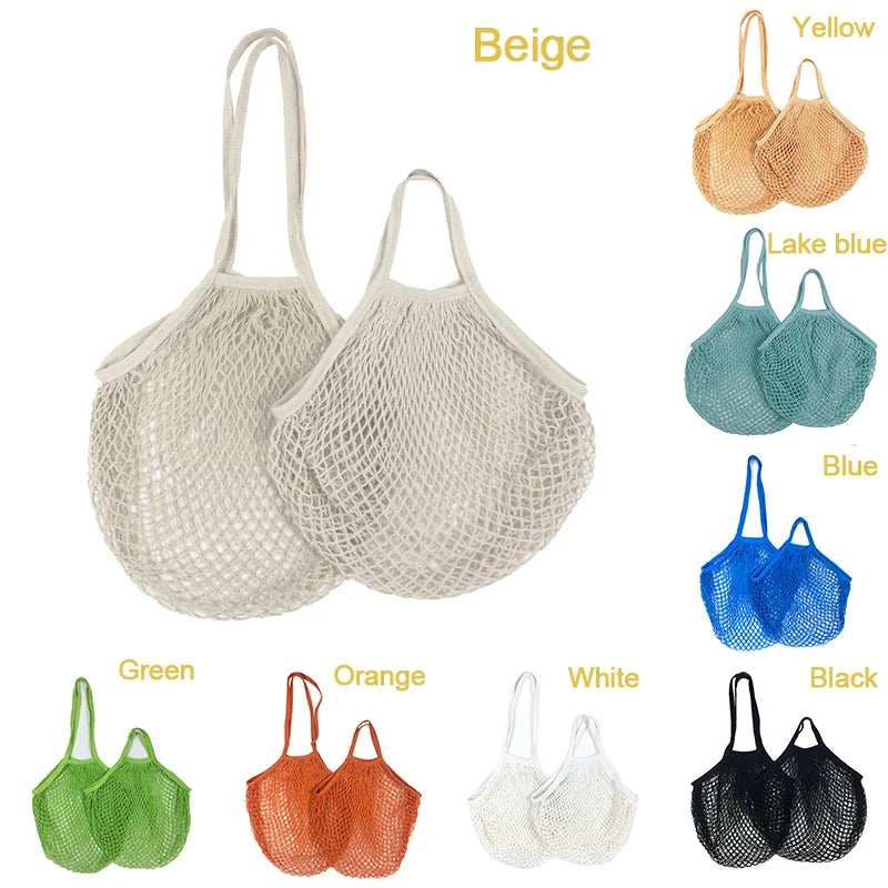 Reusable Grocery Produce Bags Cotton Mesh String Net Tote Bag Fruit Vegetable