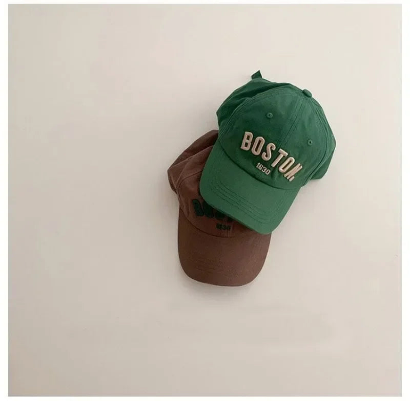 Solid Colors Letter Kids Baseball Cap Embroidery Children Girls Boys Sun Hat Spring Summer Outdoor Adjustable Visor Baby Cap