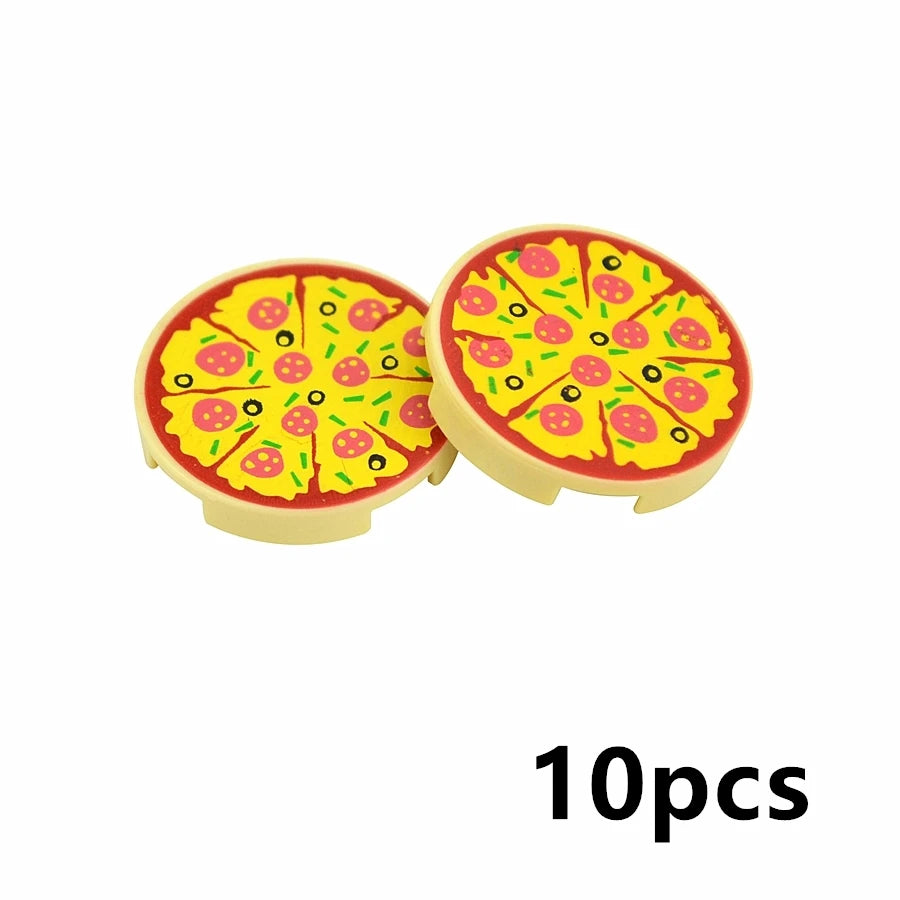 City Mini Food Toys Building Blocks Hamburger Fries Bread Pizza Cake Dessert Food Chocolate Fish Cookies MOC Bricks Kids Gift