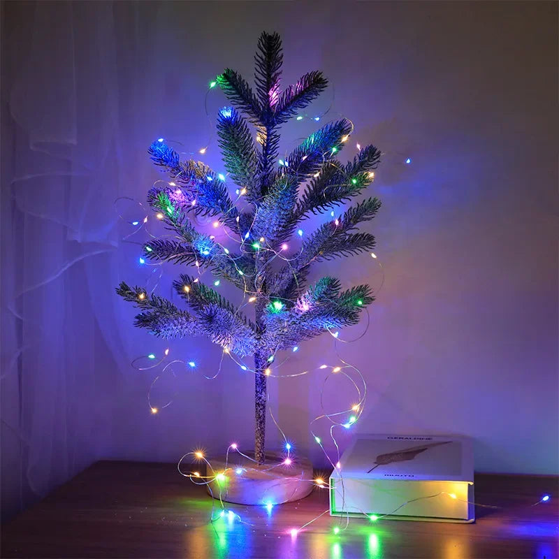 New Year Christmas Decoration Holiday Fairy Lamp Copper Wire USB Led Indoor Home Decor Warm White RGB String With Remote Control