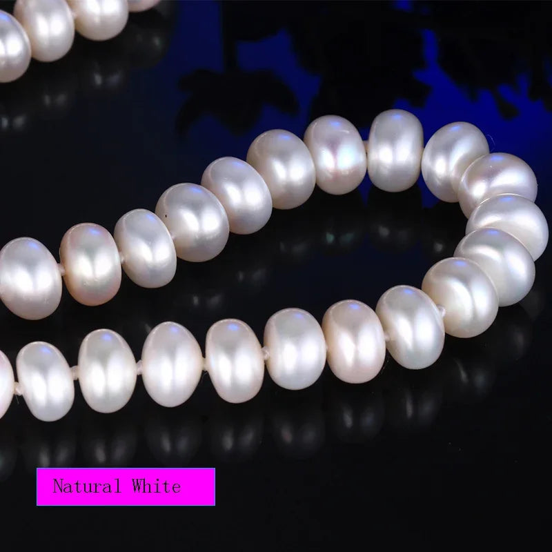 HENGSHENG High Luster 8-9mm 100% Natural Fresh water Pearl Necklace Long 45cm for Women Girls Birthday /Wedding Pearl Jewelry