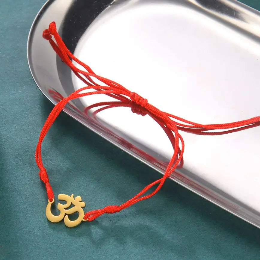 Dawapara OM Aum Symbol Adjustable Bracelet Chakra Hindu Yoga Spiritual Charm Lucky Amulet Stainless Steel Jewelry