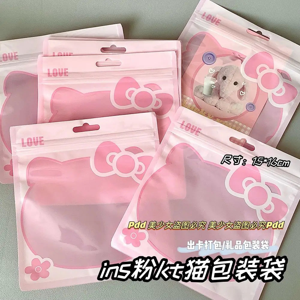 20Pcs Sanrio Gift Bag Hello Kitty y2k Cartoon Kawaii Cute Storage Bag Waterproof Anti Mold Cosmetic Sealing BagToy Girls Gifts