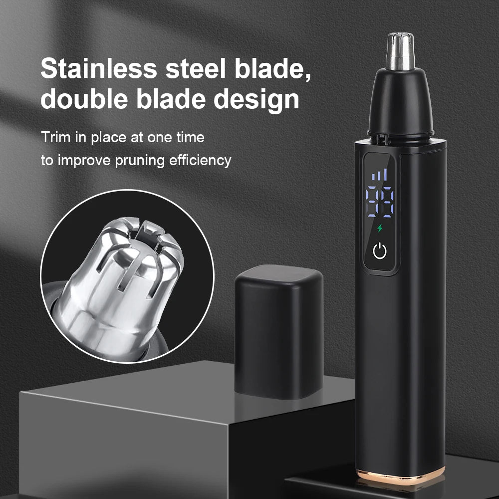 Electric Nose Hair Trimmer with Digital Display Hair Remover Nose Hair  Shaver Scissors Face Care Kit Tools with USB Charging