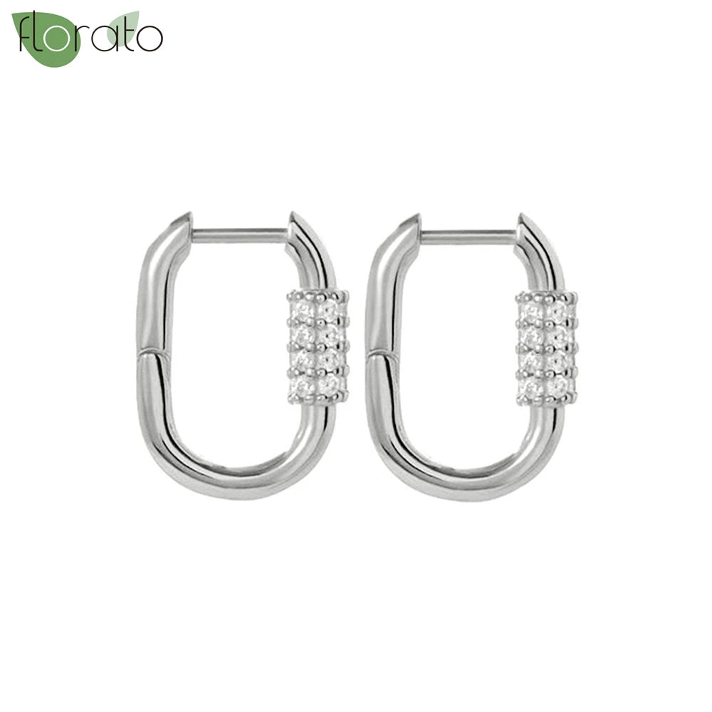 925 Sterling Silver Needle Minimalism 18K Gold Earrings 11mm Small Hoop Earrings for Women Hip Hop Party Fashion Jewelry Gift