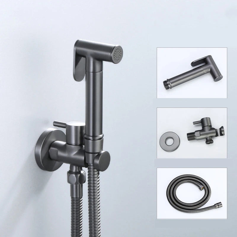 Brass Handheld Toilet bidet sprayer set Accessories Black Bidet Faucet for Bathroom sprayer shower head self cleaning White