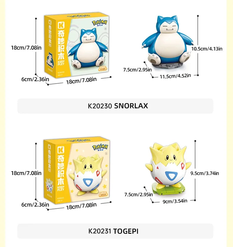 Original Pokemon Building Blocks Pikachu Gengar Snorlax Anime Cartoon Bricks Sets Movie Dolls Model Kids Toys For Children Gifts