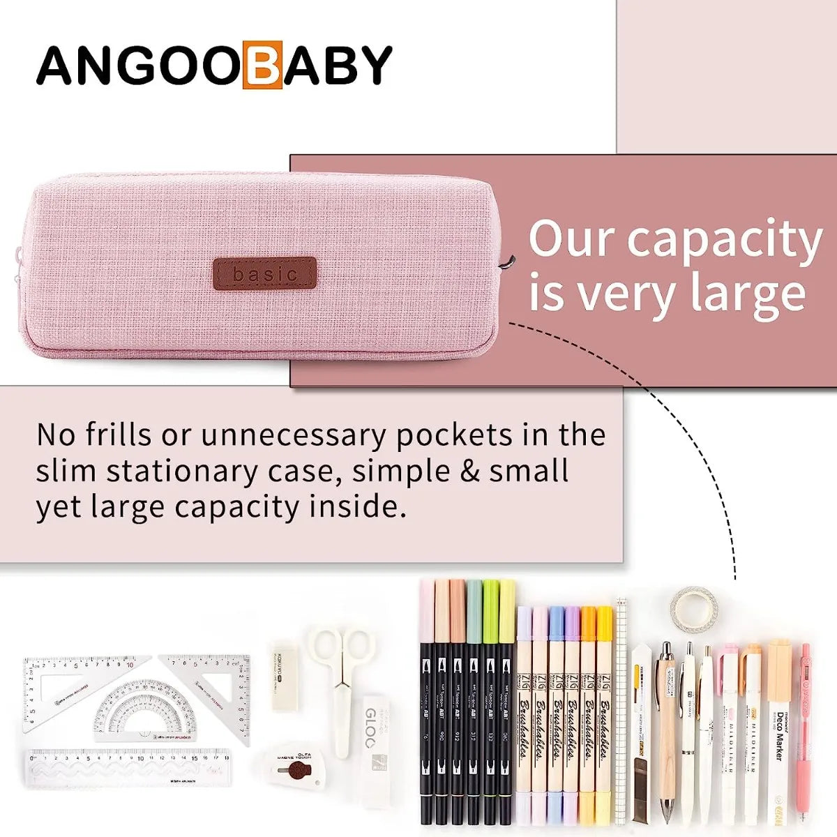 Kawaii  Pencil Case for Girls Boys Large Capacity Cute Washable Pen Cosmetic Bag Multicolor Optional School Supplies Stationery