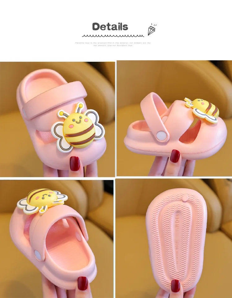 Children Garden Shoes Cute Bee EVA Cartoon Beach Sandals Babies Summer Slippers Soft Kids Indoor Outdoor Slippers Flip Shoes
