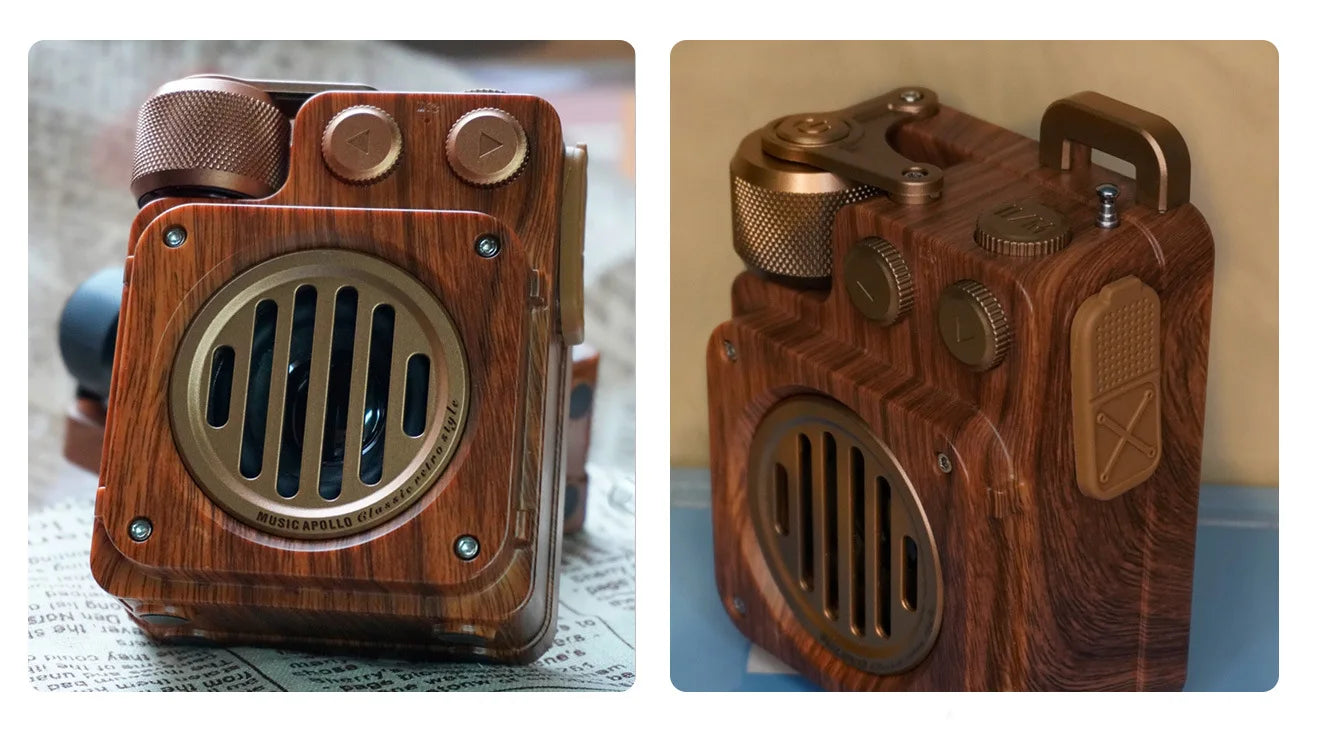 American retro mini  FM radio wireless bluetooth speaker portable subwoofer outdoor  small steel gun creative caixa de som