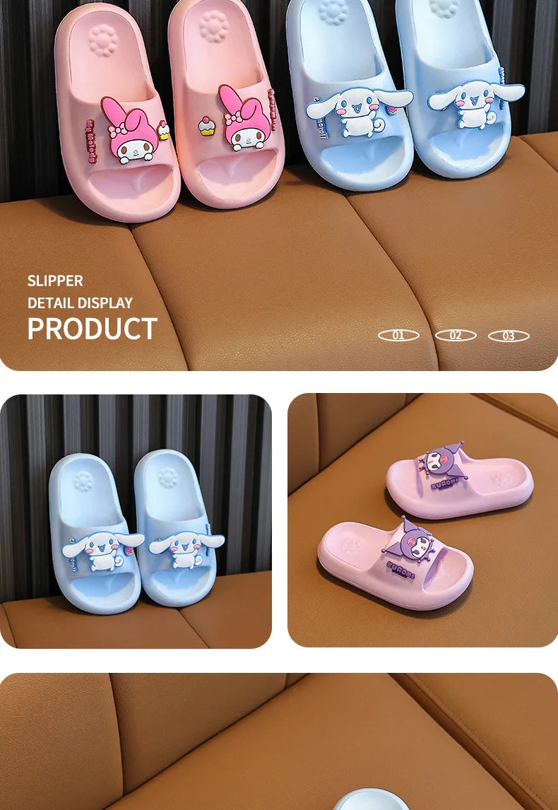 Sanrio Children's Slippers Baby Indoor Flip-Flops Boys and Girls Bathroom Non-slip Sense of Cloud Sandals