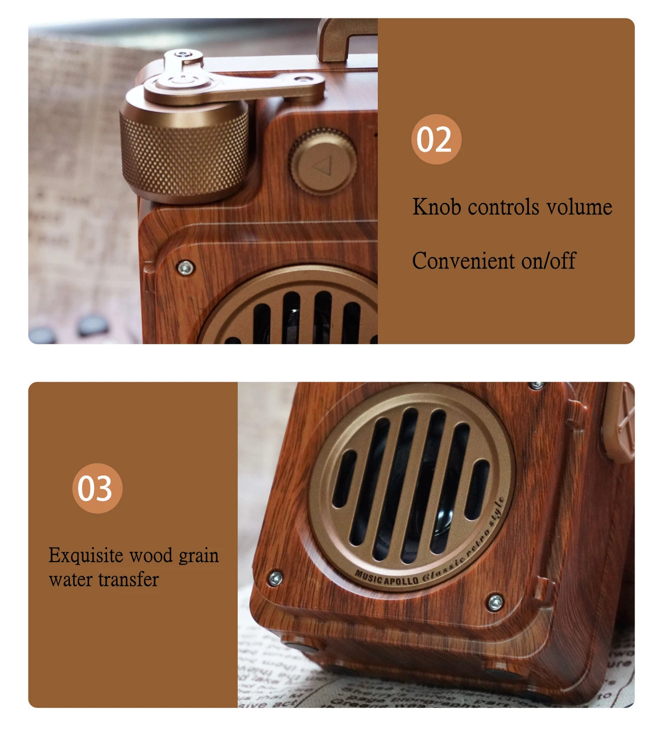 American retro mini  FM radio wireless bluetooth speaker portable subwoofer outdoor  small steel gun creative caixa de som