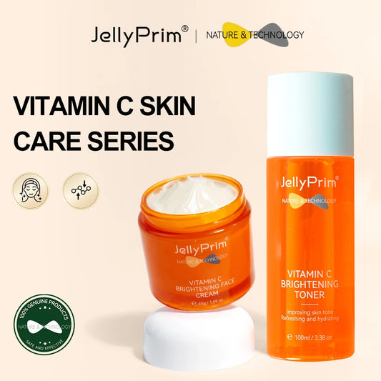 Vitamin C Whitening Facial Cream Dark Spots Remover Face Serum Set Hyaluronic Acid Moisturizing Skin Care Beauty Health