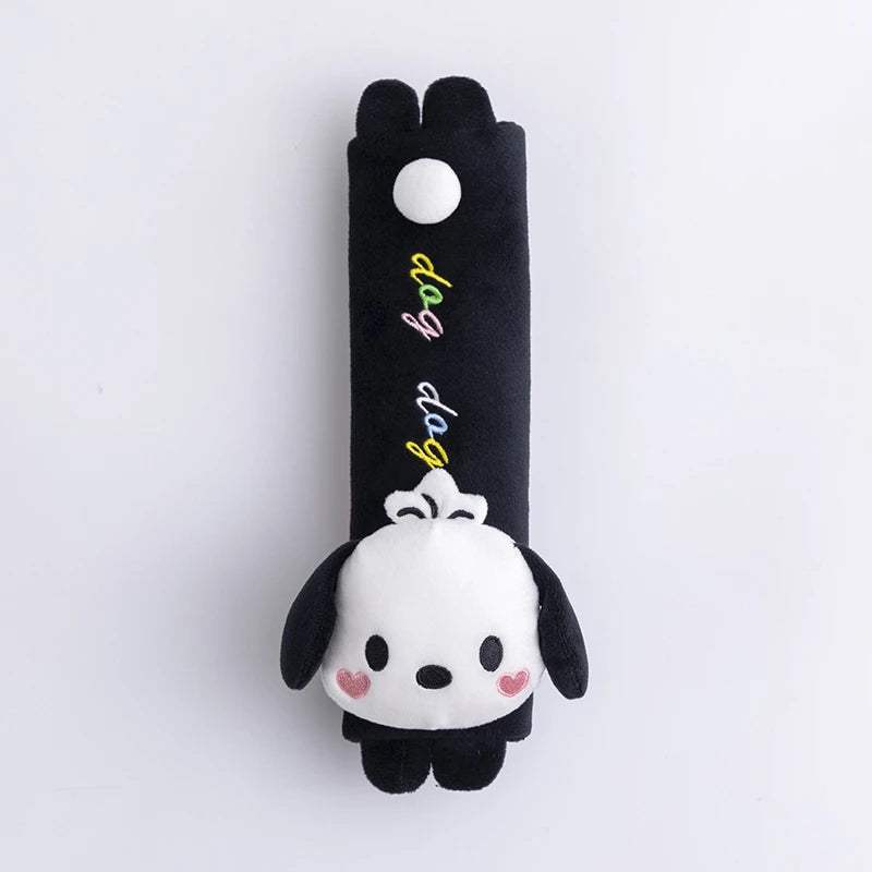 Cute Pochacco Headrest Seat Belt Cover For Car Seat Lovely Japanese Style Car Decoration Back Cushion Tissue Box Cover Gifts