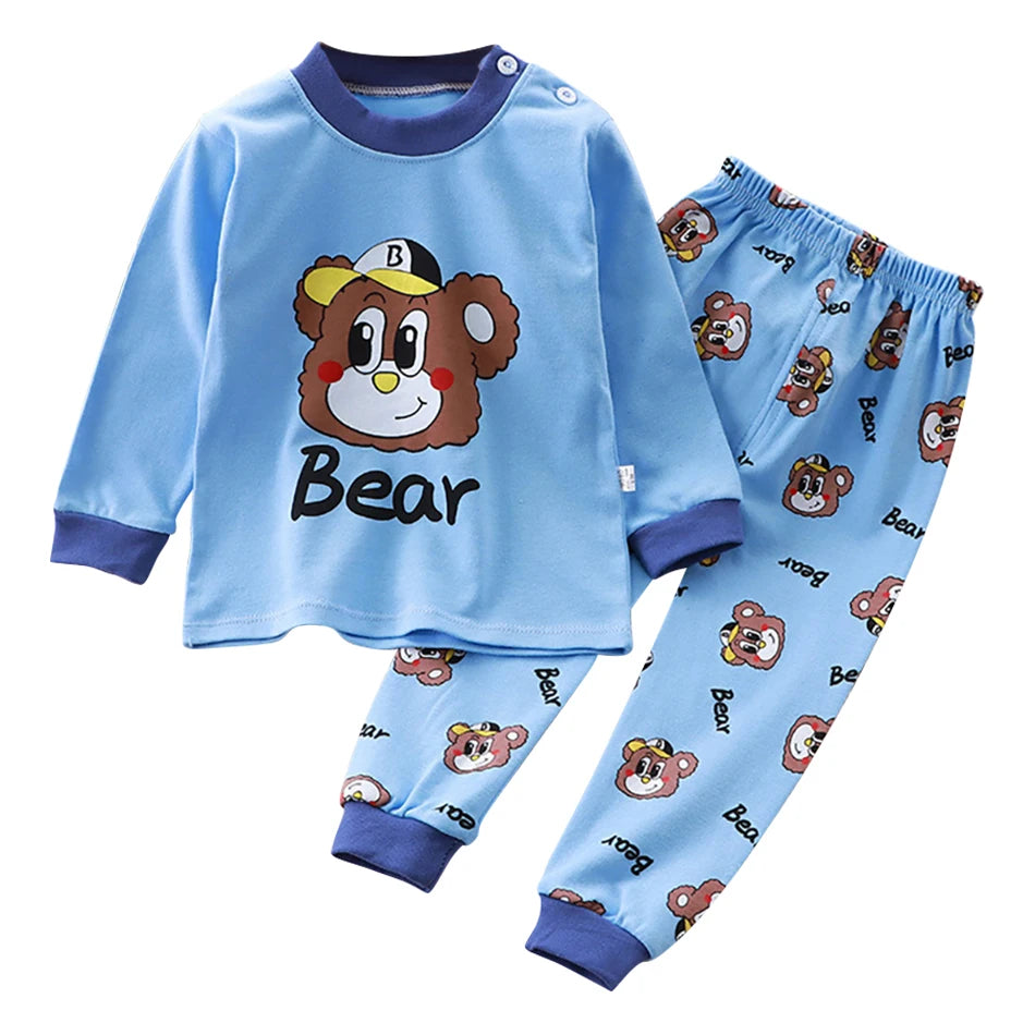 Cartoon Unicorn Animal Sleepwear Children Pajamas Sets Unisex Kids Autumn Clothing Durable Soft Warm Comfort for Every Day Use