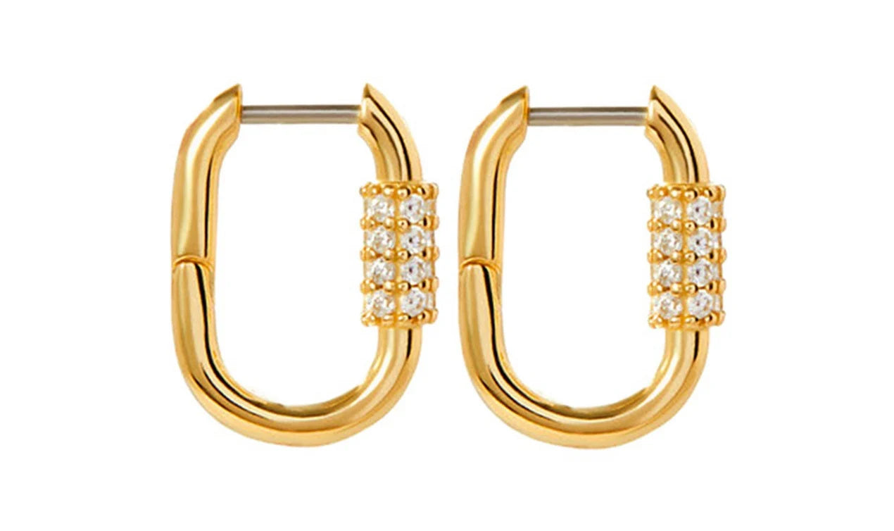 925 Sterling Silver Needle Minimalism 18K Gold Earrings 11mm Small Hoop Earrings for Women Hip Hop Party Fashion Jewelry Gift