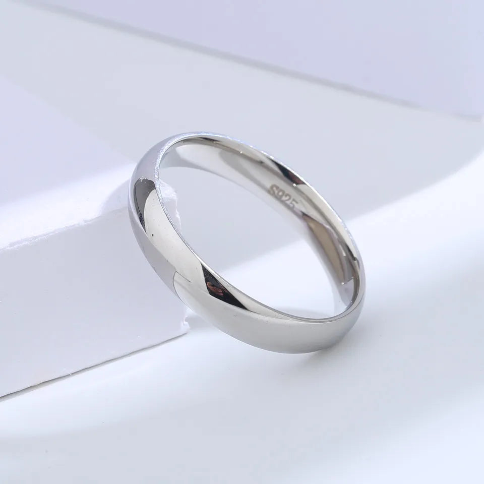 Buyee 925 Sterling Silver Couples Ring Sets Light Polishing Simple Ring for Woman Man Classic Fashion Wedding Jewelry Circle