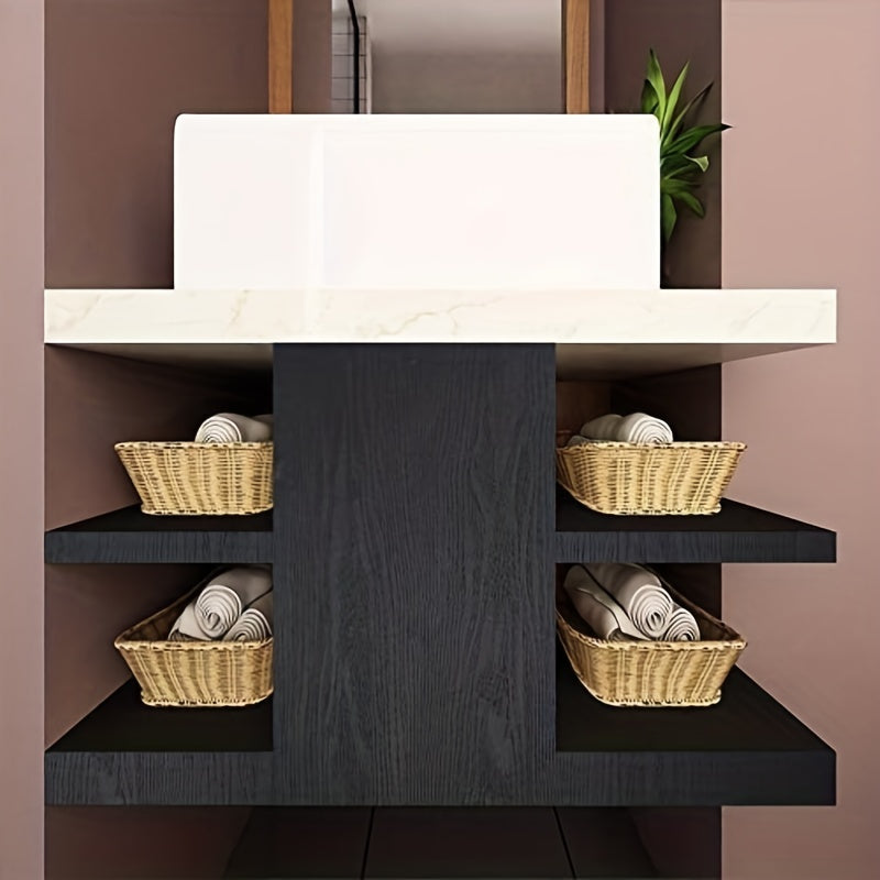 Black Wood Self-adhesive And Removable Wallpaper Vinyl For Countertop Furniture Kitchen Walls Realistic Wood Feel Home Decor