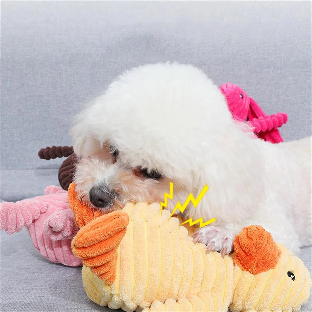 Plush Dog Toys Corduroy Animal Shape Dogs Chew Squeaky Toy Bite Resistant Molar Teeth Cleaning Puppy Training Interactive Toys