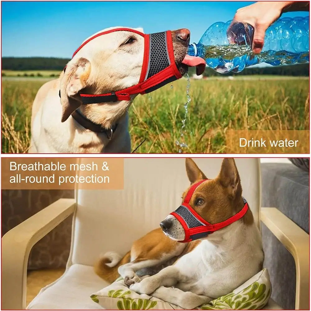 Anti Barking Dog Muzzle For Small Large Dogs Adjustable Mesh Breathable Pet Mouth Muzzles For Dogs Nylon Straps Dog Accessories