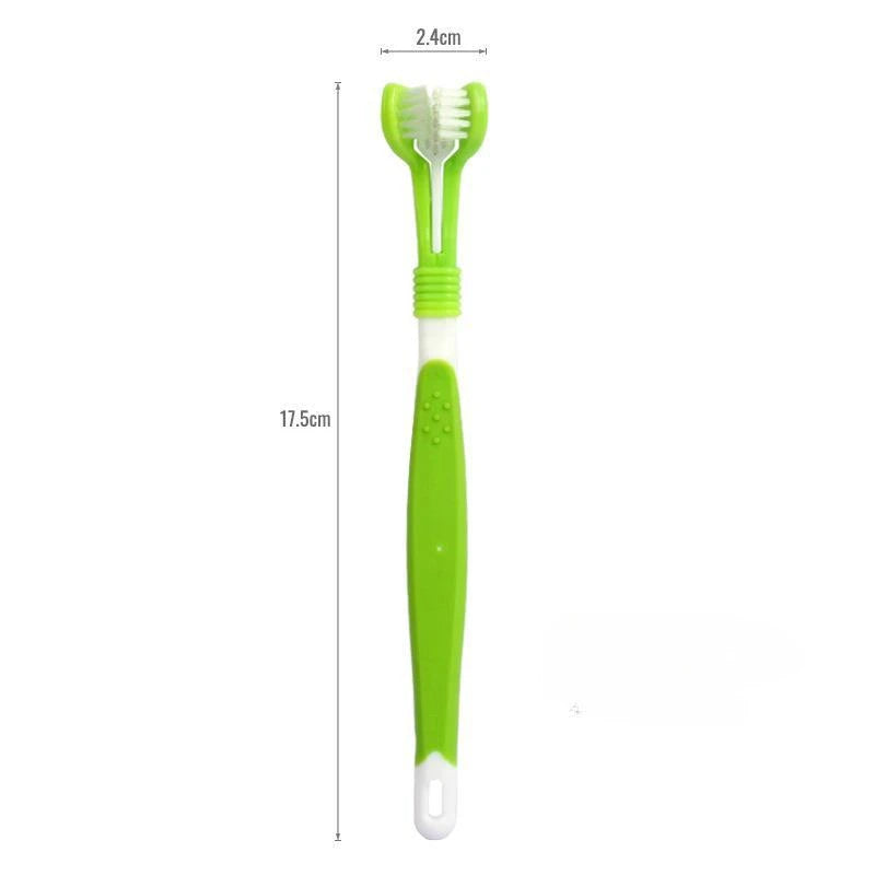 3D Three-head Dog Toothbrush Nontoxic Soft Bristle Brush Clean Puppy Teeth Iomnibearing Grooming Dog Supplies Accesorios Perros