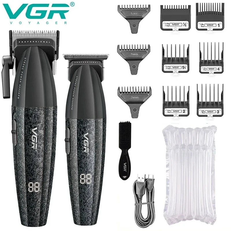 VGR Combo Kit Hair Trimmer Barber Professional Hair Cutting Machine Electric Hair Clipper Beard Haircut Trimer For Men V-640