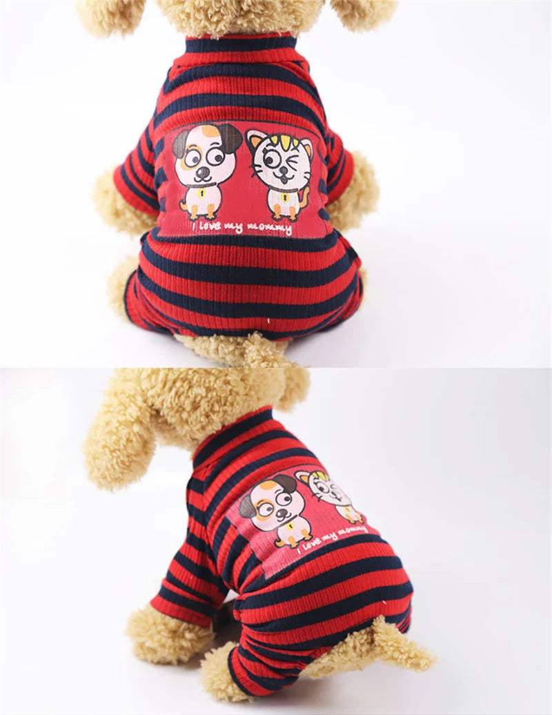 Dog Pajamas Pet Clothes for Small Dogs Cat Overall Suit Dog Puppy Jumpsuit for Dogs Chihuahua Sleepingwear Pet Clothing Coat