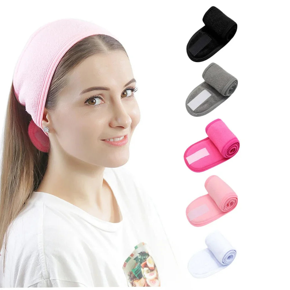 Wide Hairband Yoga SPA Adjustable Make Up Headband Bath Face Washing Facial Adjustable Headband Beauty Skin Facial Care Tools