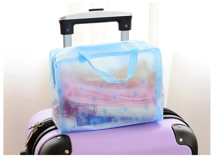 Transparent Waterproof PVC Cosmetic Storage Bag Multicolour Women Organizer for Makeup Pouch Compression Travelling Bath Bags