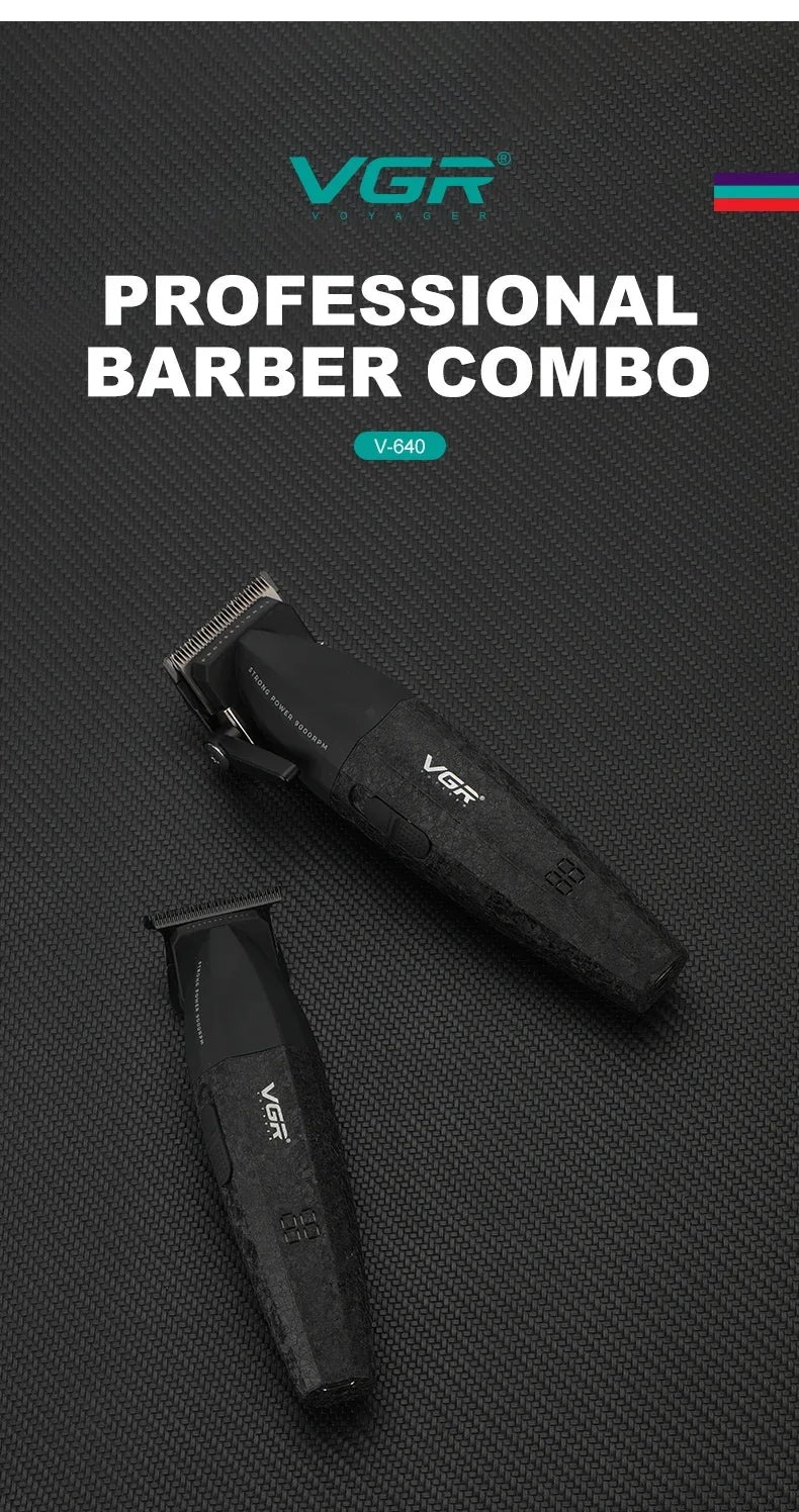 VGR Combo Kit Hair Trimmer Barber Professional Hair Cutting Machine Electric Hair Clipper Beard Haircut Trimer For Men V-640