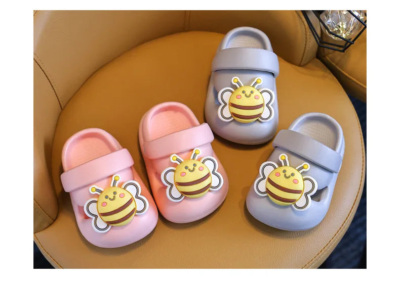 Children Garden Shoes Cute Bee EVA Cartoon Beach Sandals Babies Summer Slippers Soft Kids Indoor Outdoor Slippers Flip Shoes