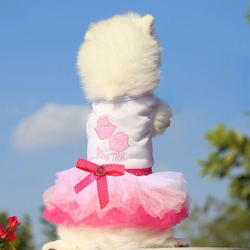 Summer Pet Princess Clothes Pet Dog Dress For Dogs Skirt Cotton Dog Wedding York chihuahua poodle For Dogs Skirts Cat Dresses