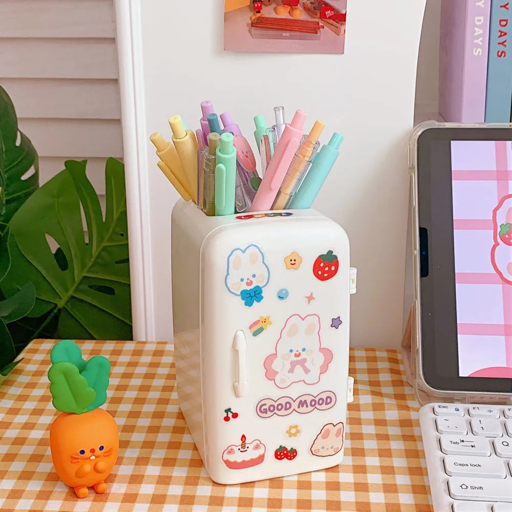 INS Style Pen Holder Creative Refrigerator Cute Large Capacity Desktop Storage Holder Fashion Sweet Multifunctional Pen Holder