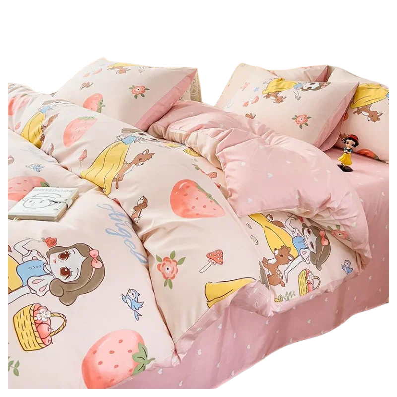 Mickey Mouse student cartoon bedding Donald Duck Mickey Minnie Daisy bed sheet quilt set three-piece comfortable home textile