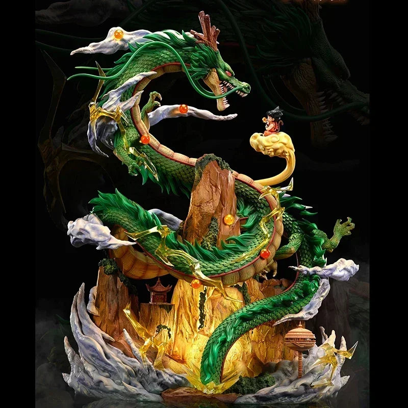 22cm Dragon Ball Z Shenron Figurine Goku And Wish Shenron Anime Figures PVC Action Statue Collection Model Toys Christmas Gifts