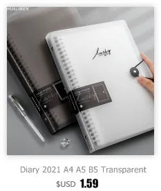 High Quality Binder Notebook A4/B5/A5 Loose Leaf Spiral Notebook Paper Diary Removable Simple Thickened Coil Shell Notebook