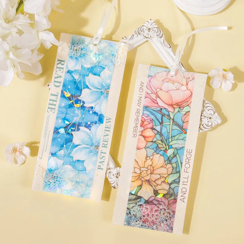 5 pcs Large size Floral pattern Background Stickers aesthetic Decorative collage Scrapbooking Diary Album Stationery Sticker