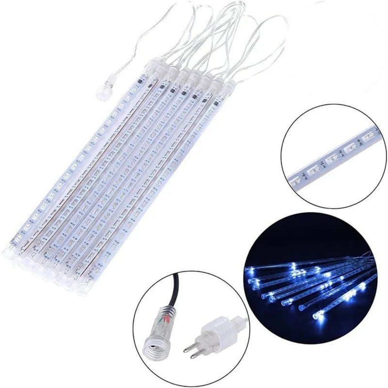 LED Meteor Shower Rain String Lights Waterproof Garden Light 8 Tubes Christmas Tree Holiday Party Wedding Holiday Decoration