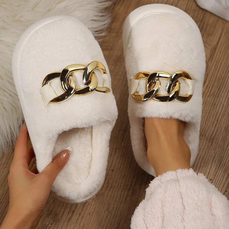 White Bunny Slippers For Home Kawaii Shoes Women Rabbit Fluffy Slippers Winter Indoor Sandals Woman Platform Bootie Slipper New